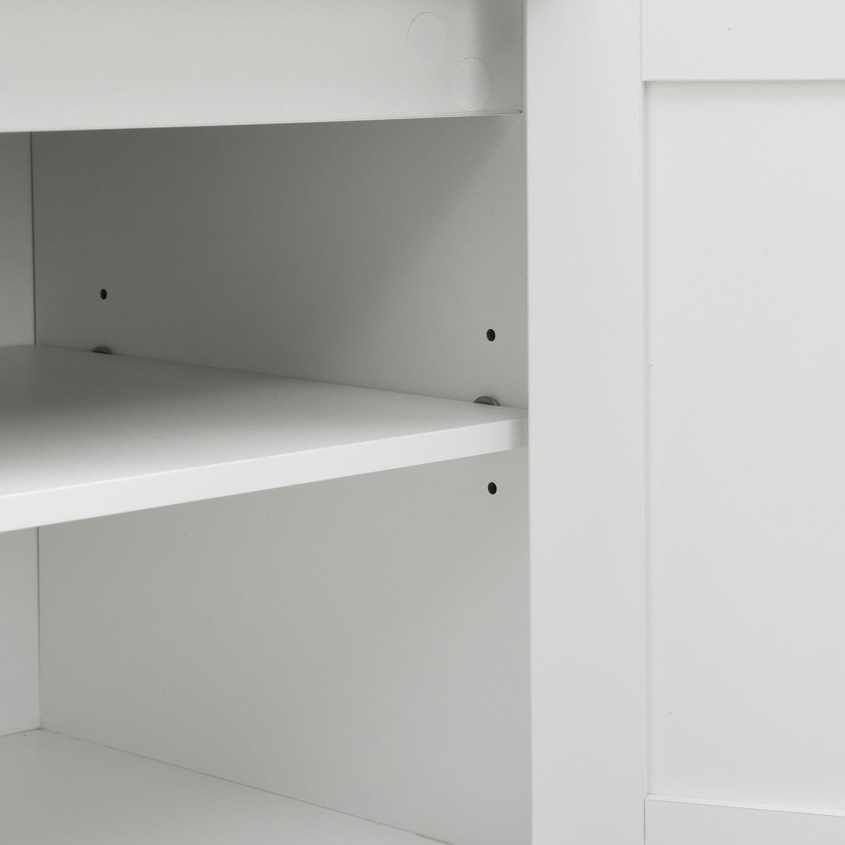 GARDEROBE LED Spiegel Schubladen - Weiß, Holz (120/187/40cm) - LEBENLANG