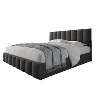 POLSTERBETT 140/200 cm in Grau mit Stauraum, verstellbarem Kopfteil und Matratze aus Leinen - Grau, Holzwerkstoff/Textil (140/200cm) - CHICFURN