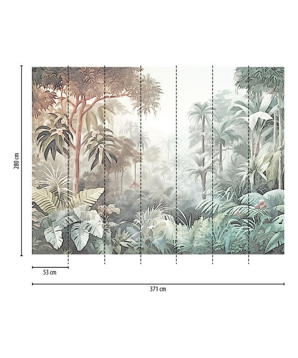 VLIESTAPETE Bunt 371/280 cm - Multicolor/Braun, Textil (371/1cm) - KUNSTLOFT