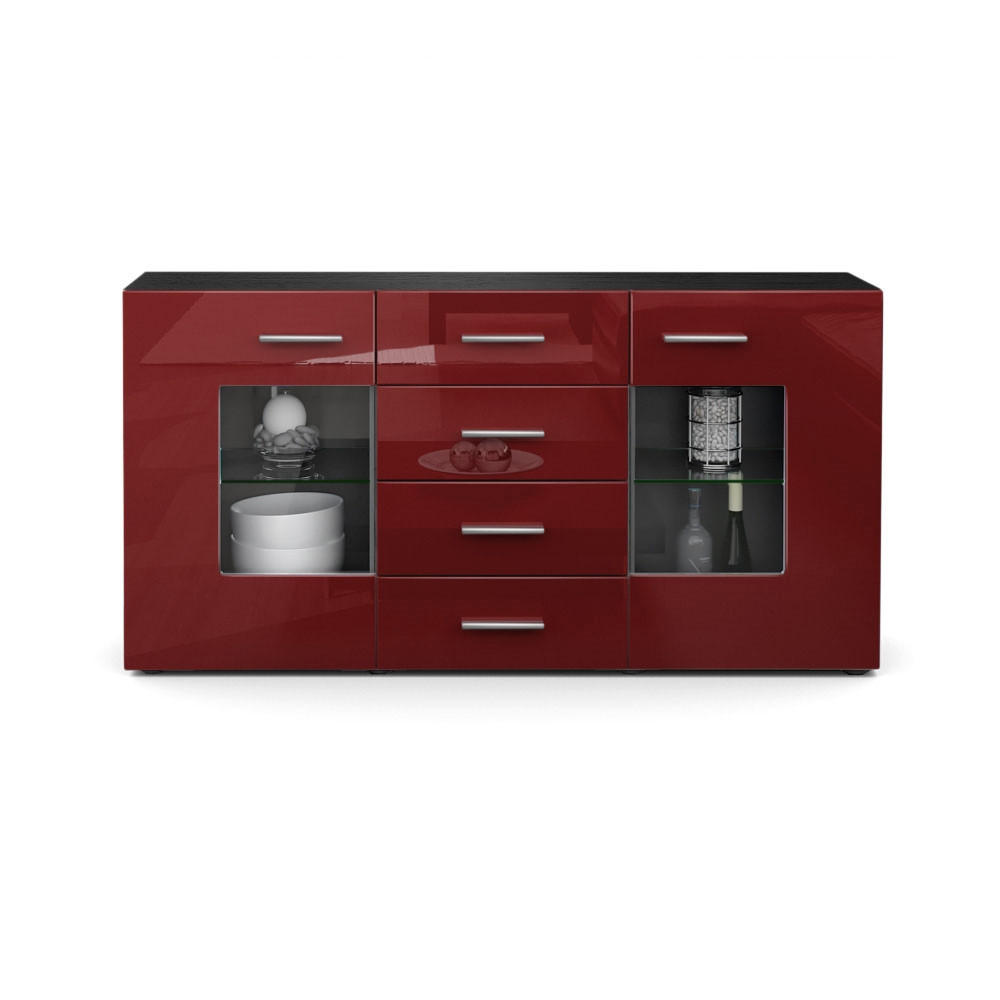 SIDEBOARD Noah Bordeaux Hochglanz - Bordeaux, Holzwerkstoff (139/72/35cm) - Vladon