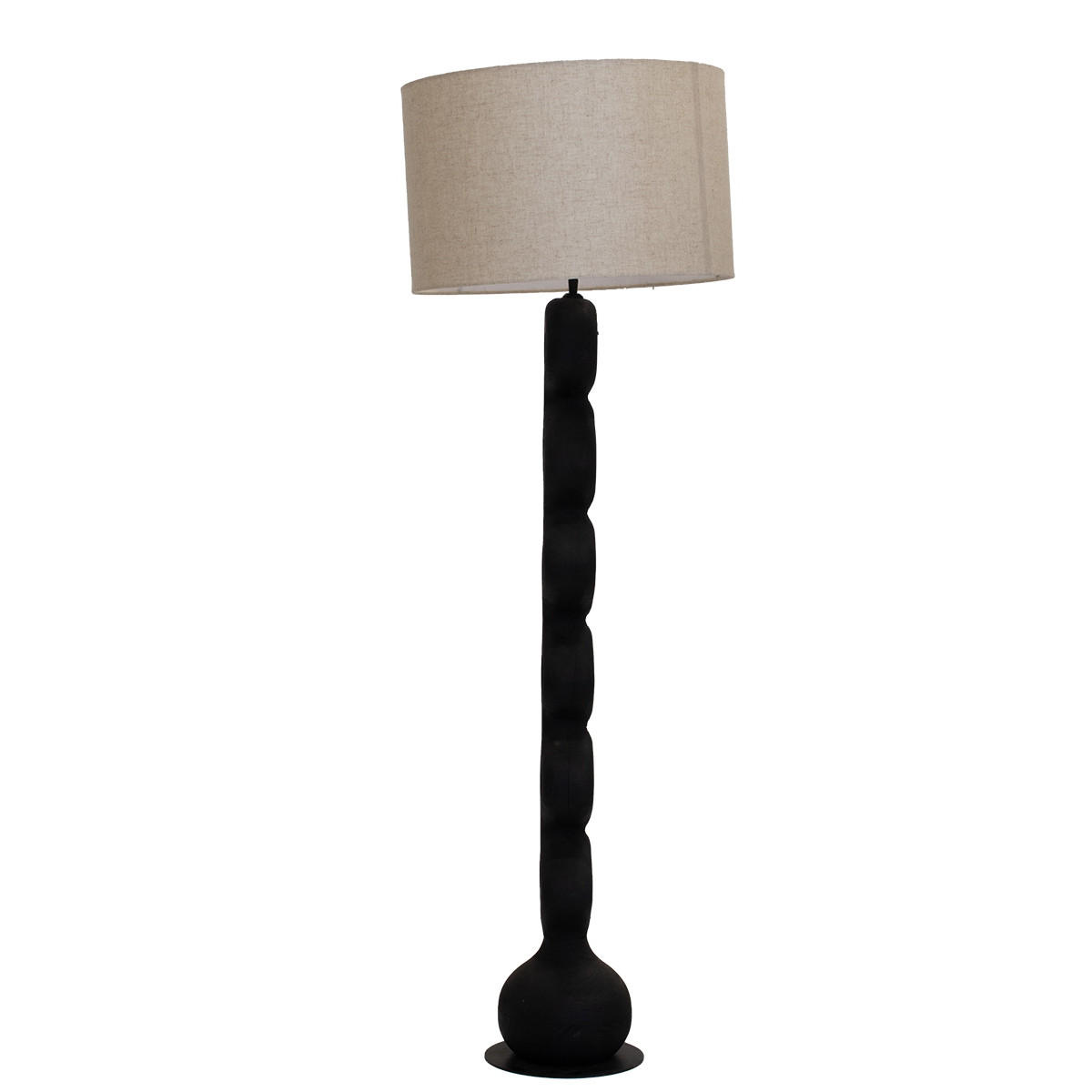 STEHLAMPE aus Mangoholz 155cm, schwarz - Schwarz, Holz (50/50/155cm) - Giga Meubel