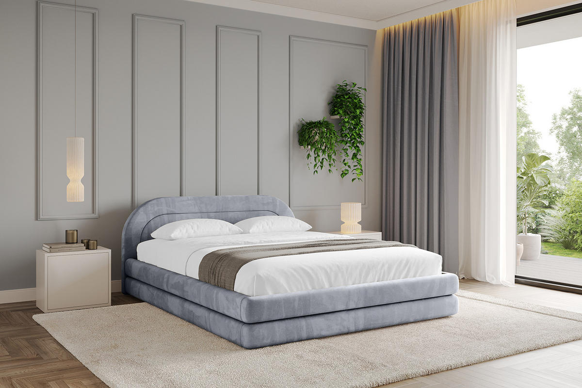 POLSTERBETT mit Bettkasten und Lattenrost, Boxbett ohne Matratze - LERIS-v1 180x200 Grau - Grau, Holzwerkstoff/Textil (180/200cm) - ALTDECOR