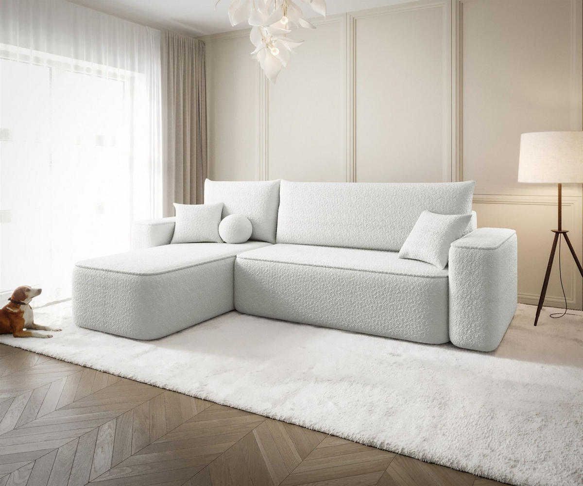 ECKSOFA Agepo Stoff Quelle - Weiß, Holzwerkstoff/Textil (250/150cm) - Fun Möbel