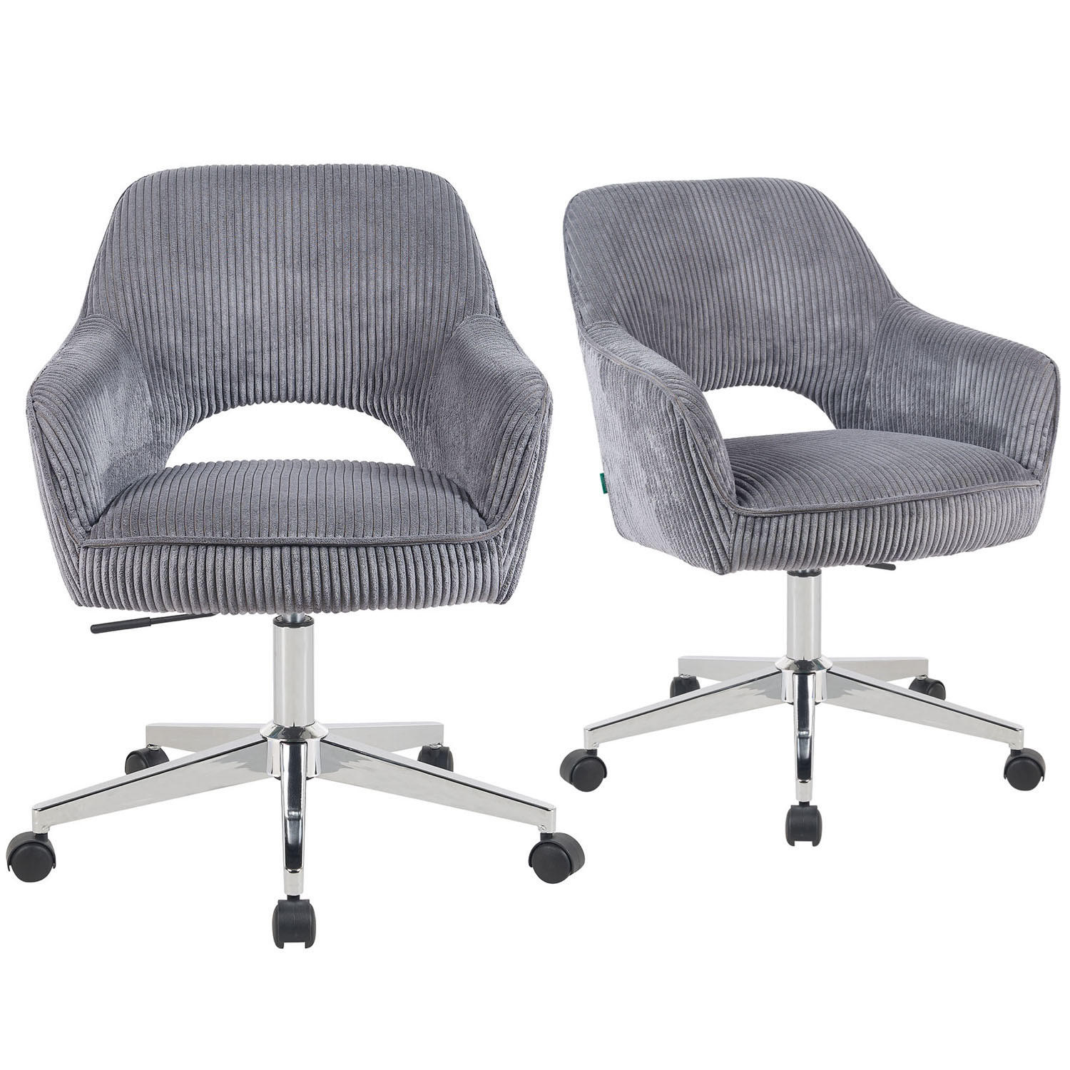 BÜROSTUHL Mika-Faro - Chromfarben/Grau, Textil/Metall (60/84/65cm) - DUBI Möbel