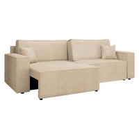 SCHLAFSOFA Karl mit L-Funktion - Schwarz/Naturfarben, Holz/Kunststoff (245/82/139cm) - MIRJAN24