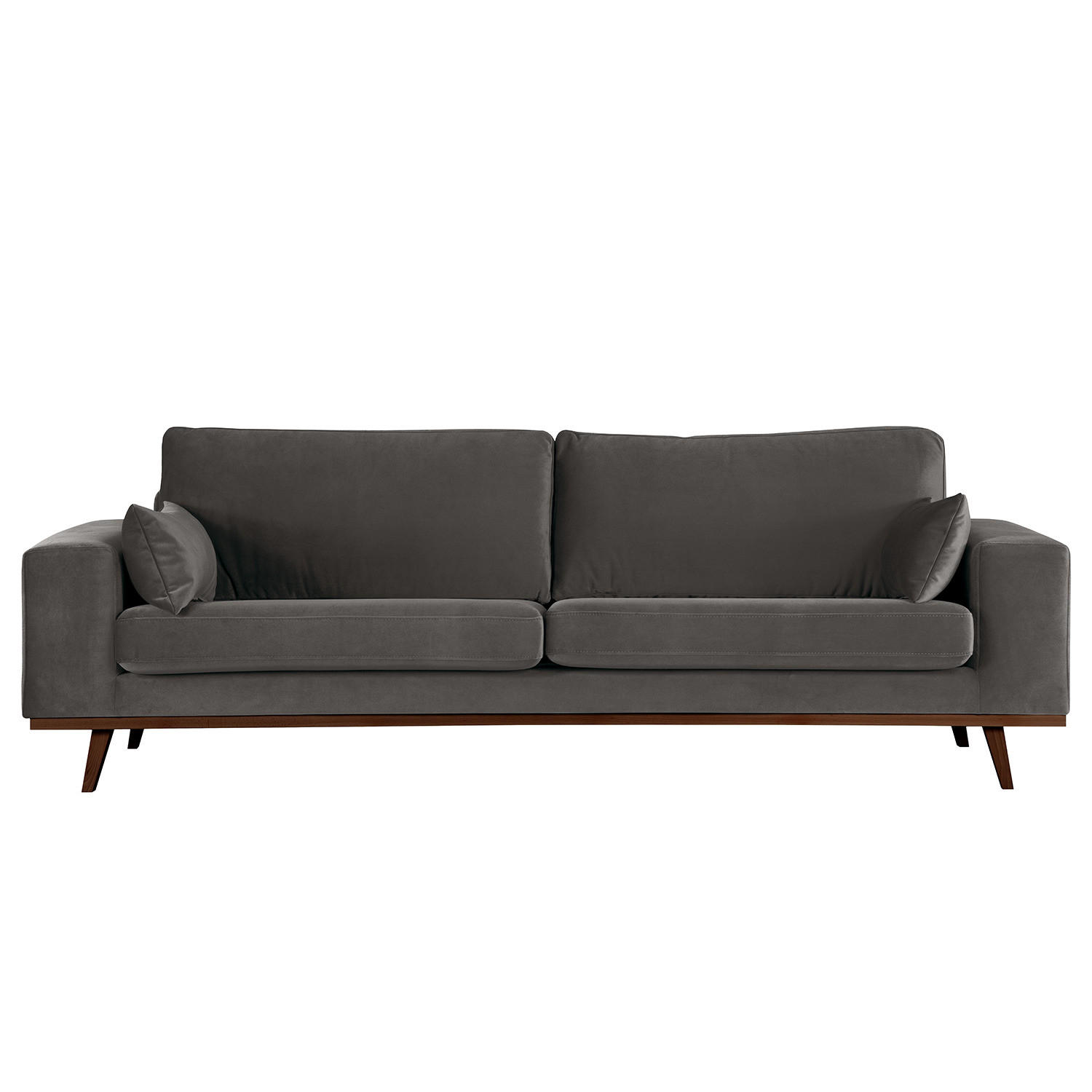 3-SITZER SOFA - Dunkelgrau/Buchefarben, Textil (237/81/88cm) - home24
