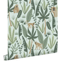 TAPETE Affen 53 cm x 10.05 m - Grün, Papier (53/0.1cm) - ESTAhome
