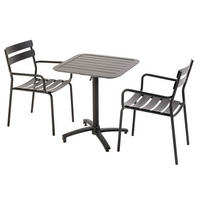 GARTENSET 3-tlg., Schwarz - Schwarz, Metall - Oviala