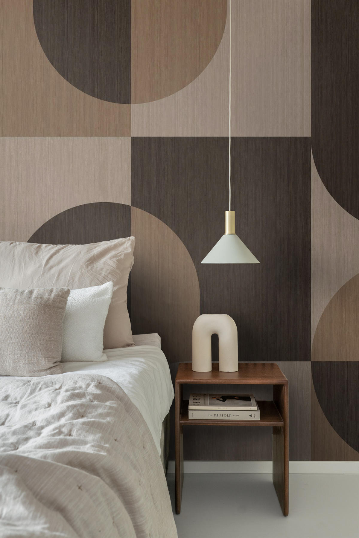 FOTOTAPETE Kreise im Bauhaus-Stil 250 x 279 cm - Braun, Papier (250/279cm) - Origin Wallcoverings