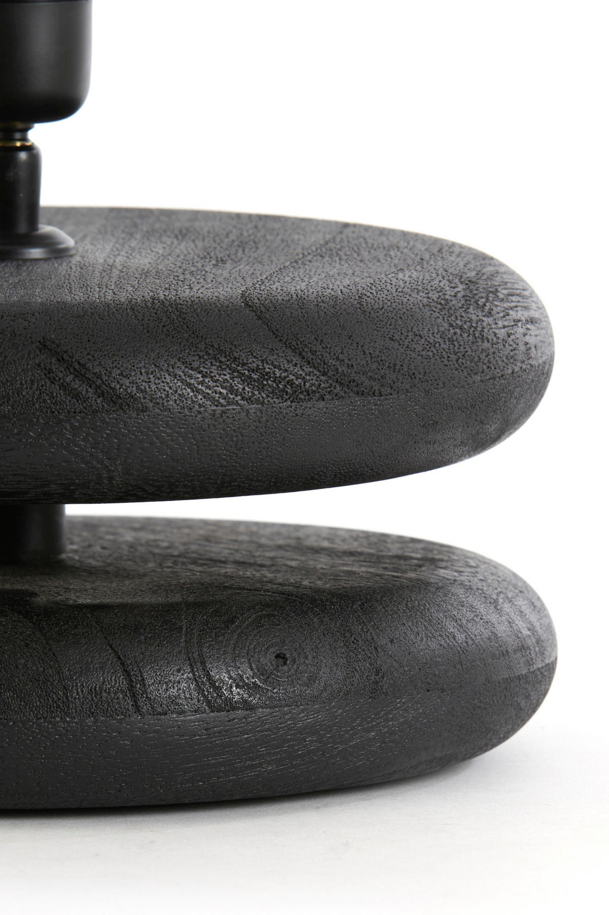 LAMPENFUSS Eboli Schwarz Ø25/9 cm - Schwarz, Holz (25/25/9cm) - Light & Living