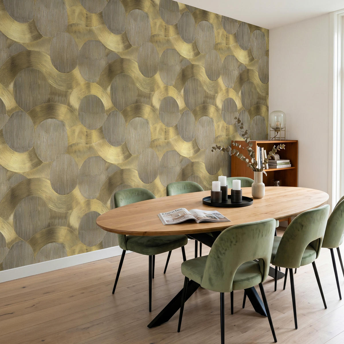 TAPETE - Modern - Geometrisch - Gold - 300x200 cm - Goldfarben, Papier (300/200cm) - OnlyWow