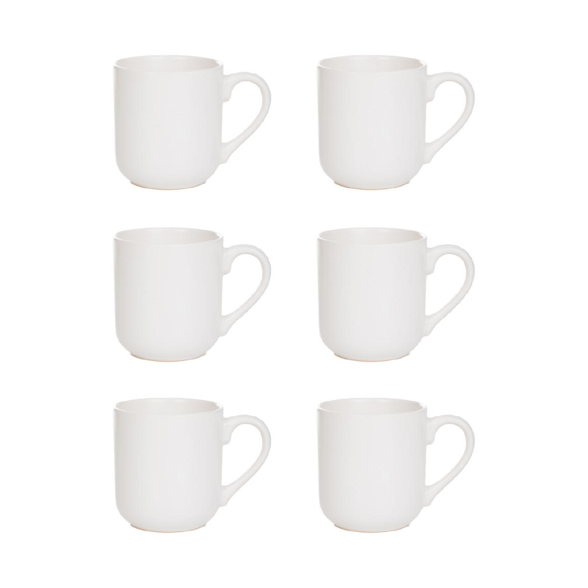 BECHER Famelio weiß 0,4 l 6er-Set - Weiß, Keramik (0.4L) - Homla