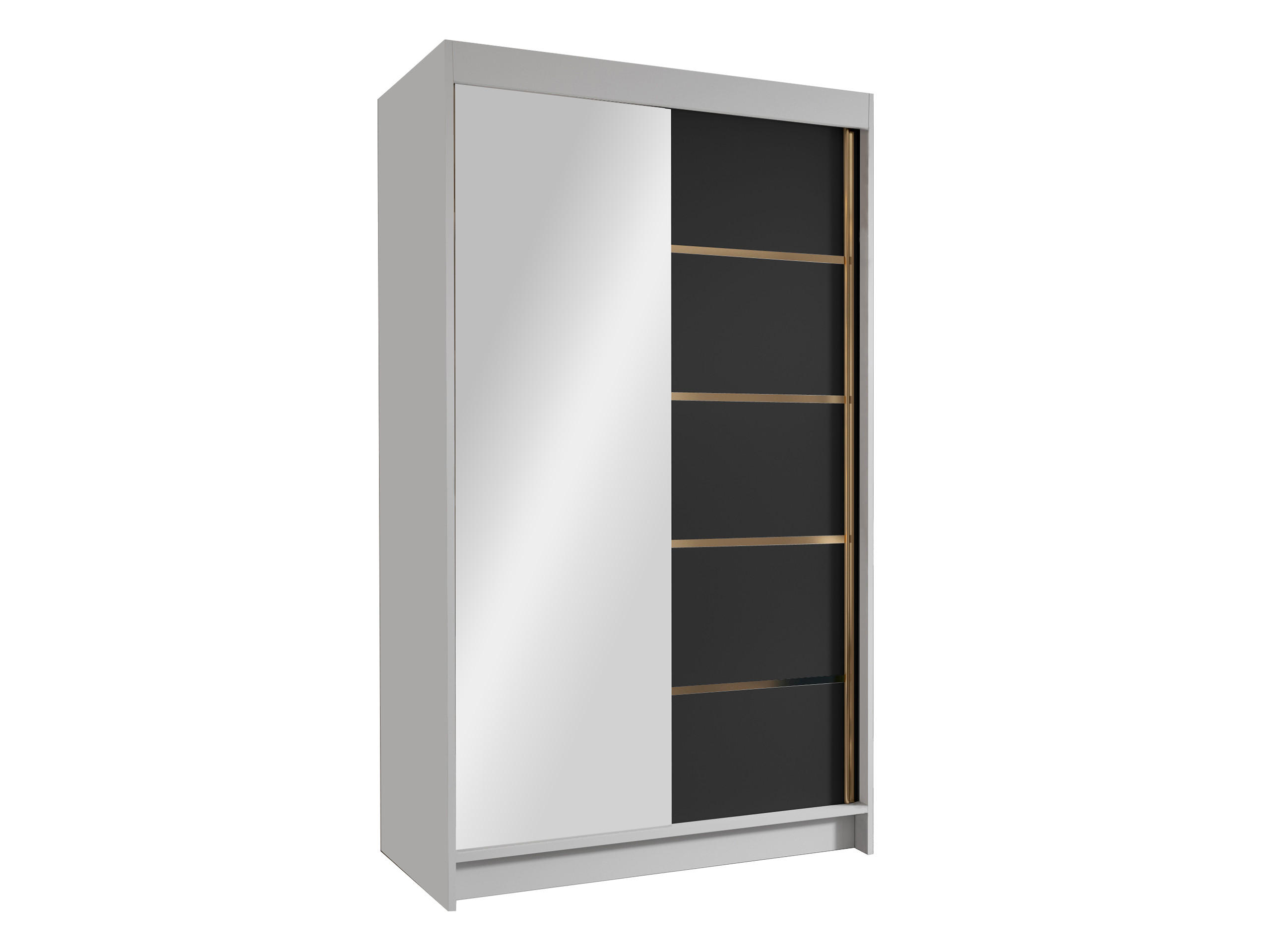 SCHIEBETÜRENSCHRANK Vigo III - Goldfarben/Multicolor, Holzwerkstoff/Metall (100/200/58cm) - MIRJAN24