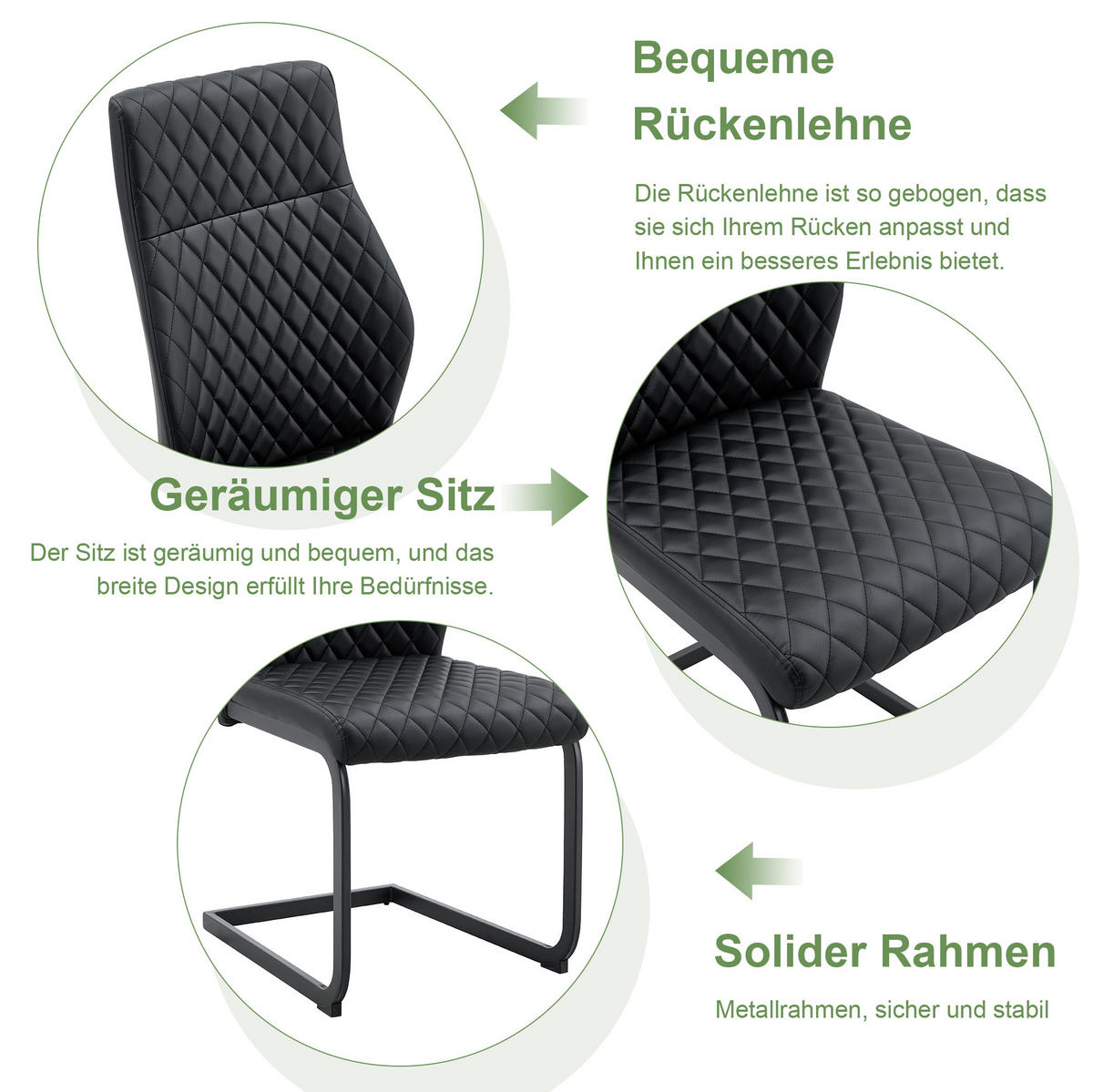 ESSTISCH-SET 5-tlg. 107 cm Schwarz/Nussbaum - Schwarz, Metall (107/75/107cm) - Meubliv