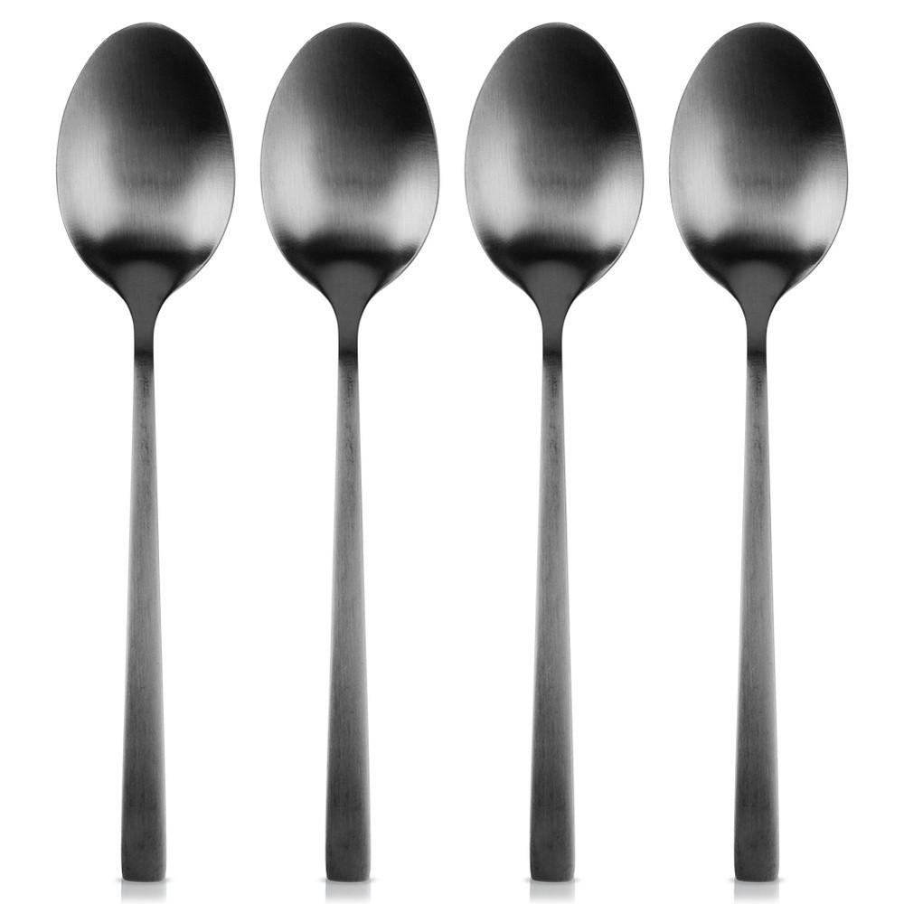 TEELÖFFEL Stahl 4 Stück. Schwarz - Schwarz, Metall - Excellent Houseware