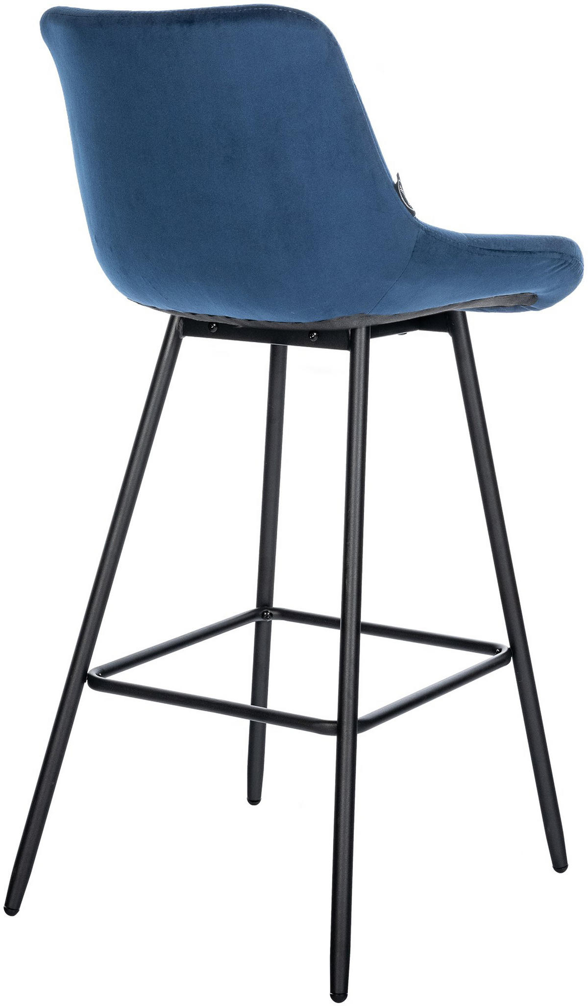 BARHOCKER Welton Samt blau - Blau/Schwarz, Textil/Metall (49/104/56cm) - TPFLiving