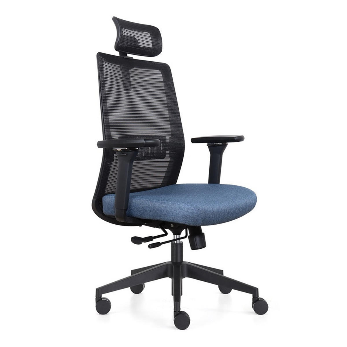 BÜROSTUHL Napoli Deluxe 4D - NEN-EN 1335 - Blau - Blau/Schwarz, Textil (70/118/62cm) - Sedero