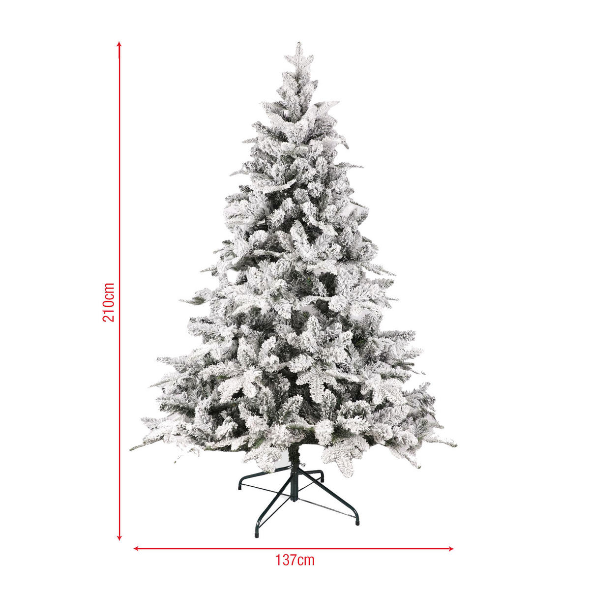 WEIHNACHTSBAUM Weiß 137/137/210 cm - Weiß, Kunststoff (210cm) - Mobili Rebecca