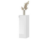 KOMMODE weiß Hochglanz 30 cm, Flurkommode Türanschlag wechselbar, Mehrzweckschrank - Chromfarben/Weiß Hochglanz, Holzwerkstoff/Kunststoff (30/99/34cm) - Inn.Furn
