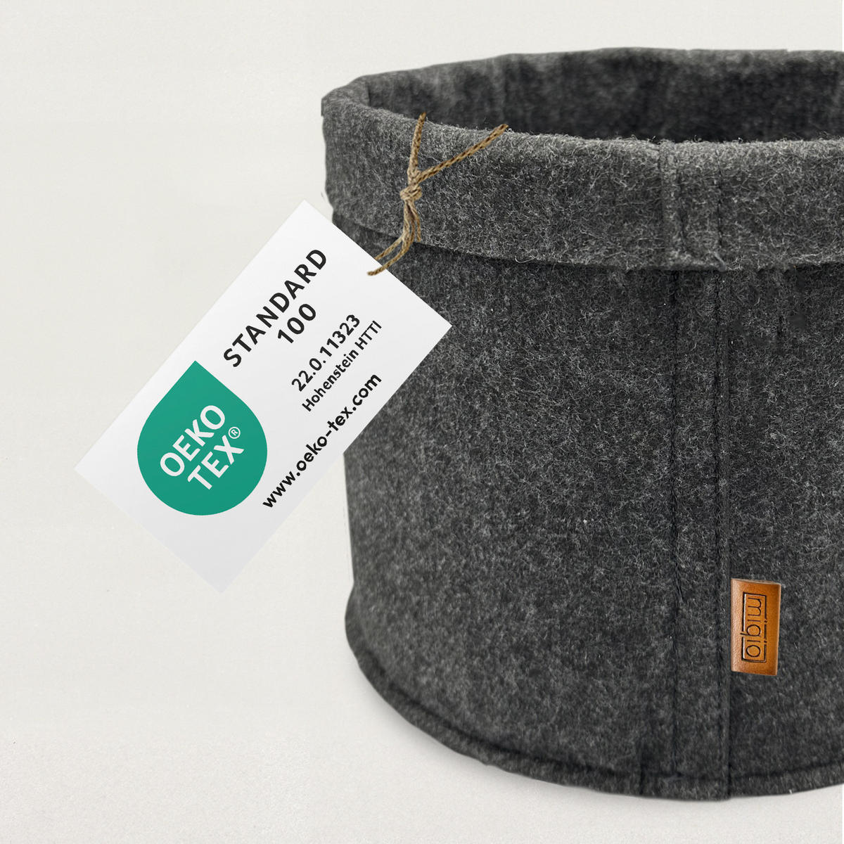 AUFBEWAHRUNGSKÖRBE 3er-Set - Dunkelgrau, Textil (23/23/23cm) - Miqio Design