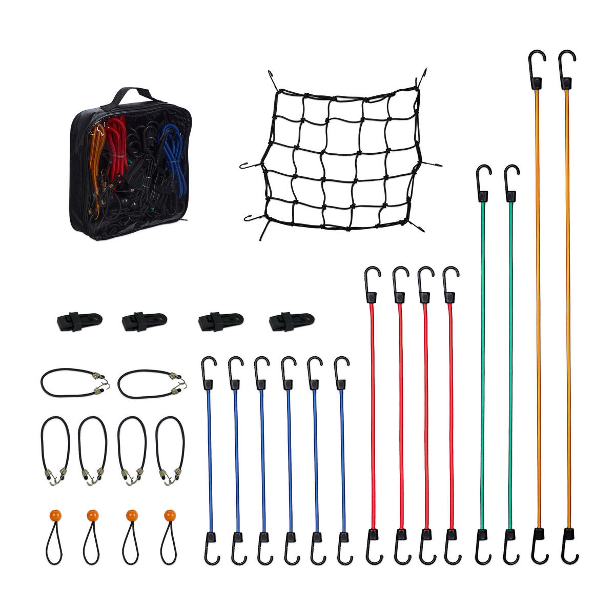 30xSPANNGUMMI - Multicolor, Kunststoff/Metall (1.5/3.5/103cm) - Relaxdays