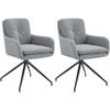 ESSZIMMERSTUHL 2er Set Stoff Grau - Schwarz/Grau, Textil/Metall (58/85/63cm) - CLP