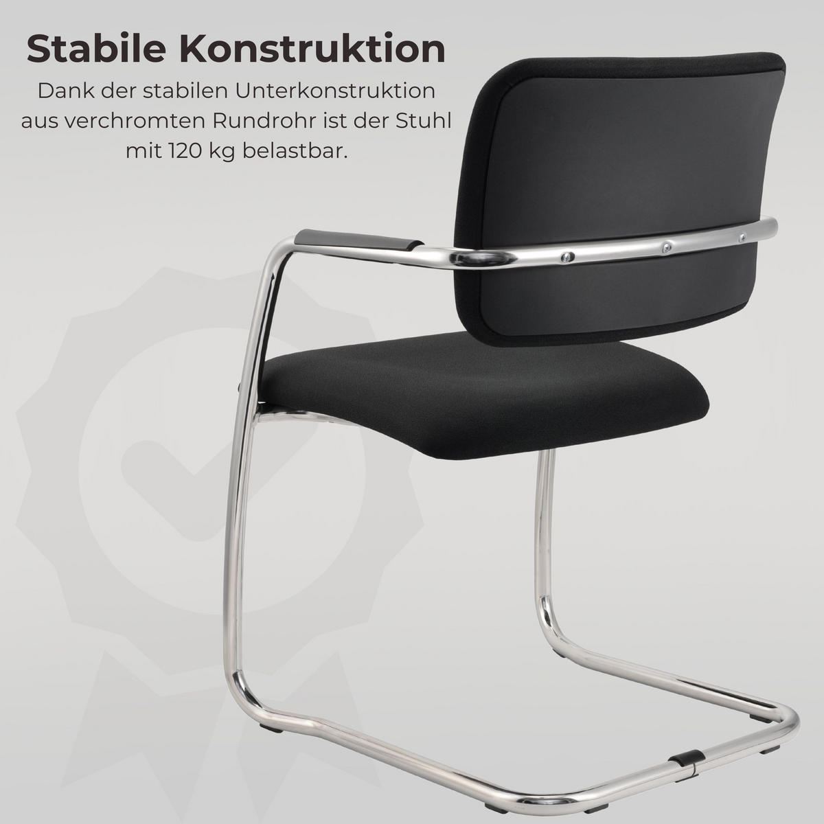 FREISCHWINGER Besucherstühle (2er-Set) 59/56/81 cm in Schwarz - Schwarz, Metall (56/81/59cm) - bümö