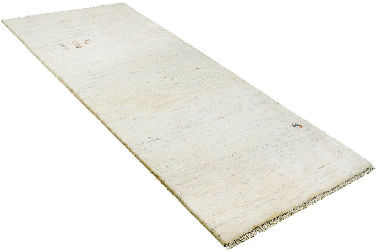 GABBEH-TEPPICH handgeknüpft Beige 207/88 cm Schurwolle - Beige, Textil (88/207cm) - Looma