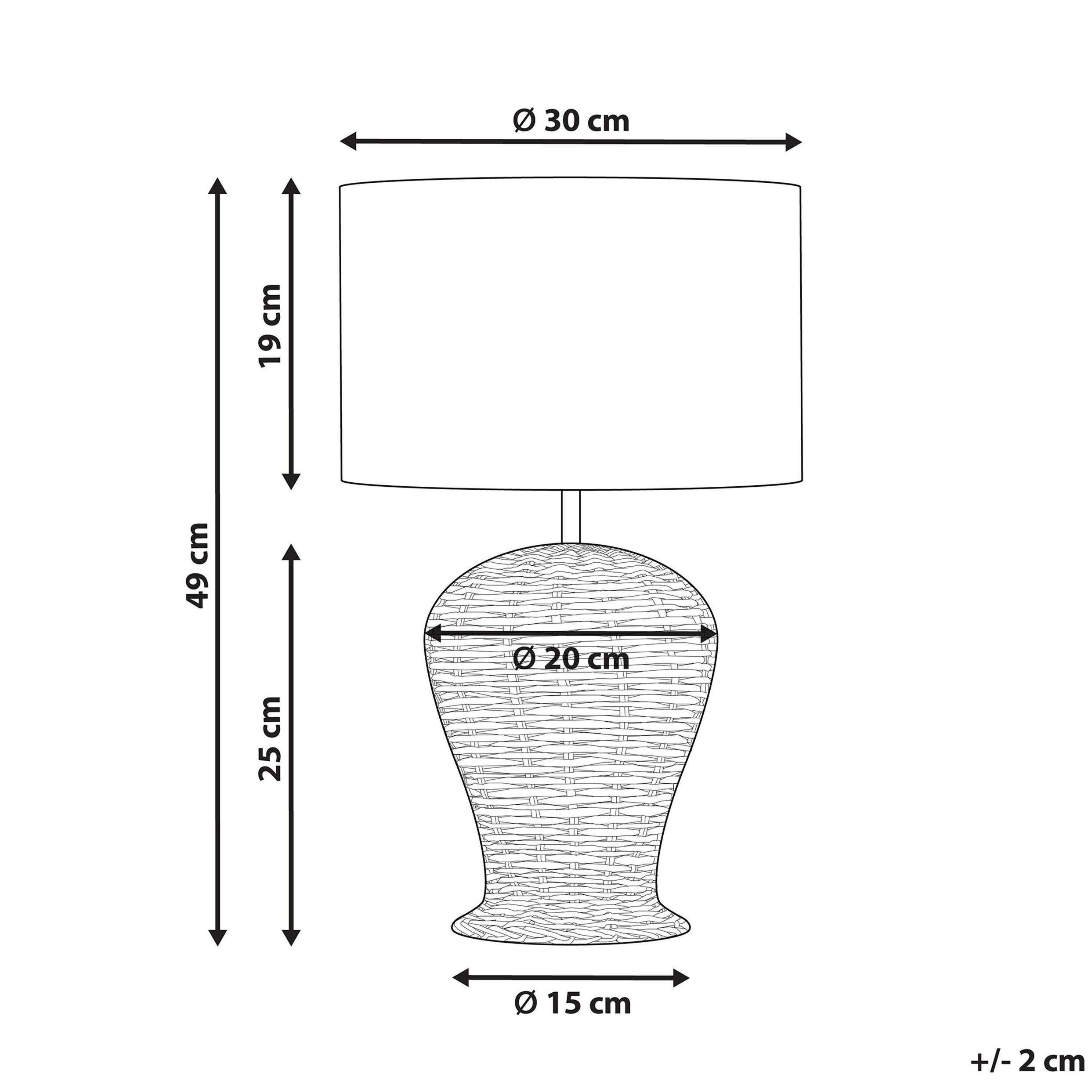 Thumbnail - Beliani Tischleuchte, Natur, Weiß, Naturmaterialien, 30x49x30 cm, Lampen & Leuchten, Innenbeleuchtung, Tischlampen, Tisc...