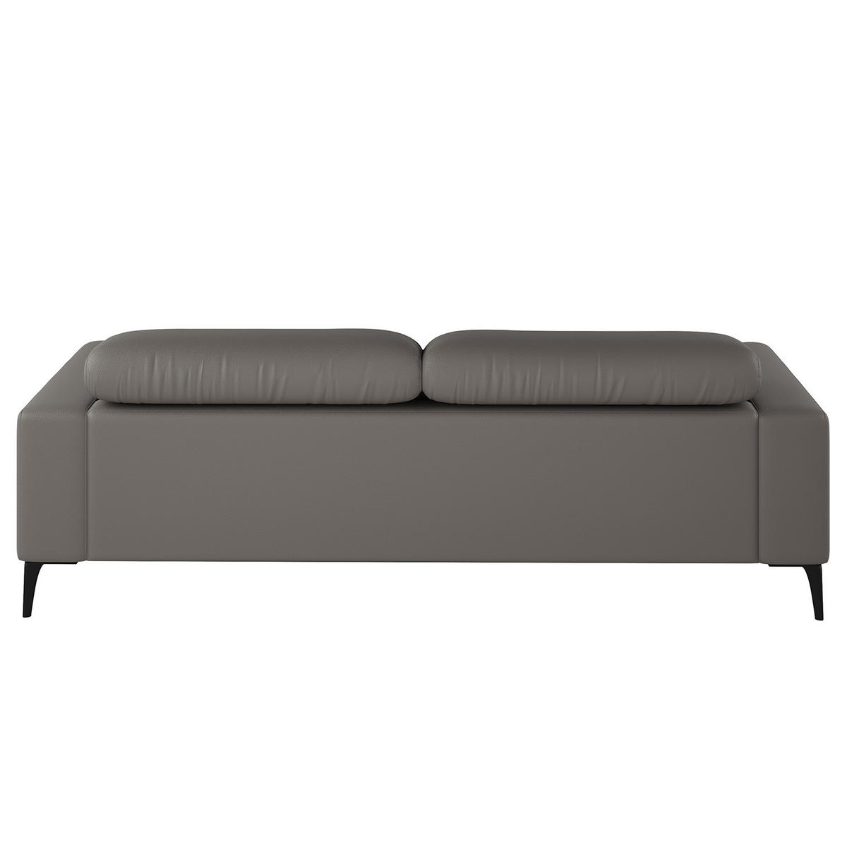3-SITZER SOFA - Schwarz/Grau, Leder/Metall (233/73/107cm) - home24