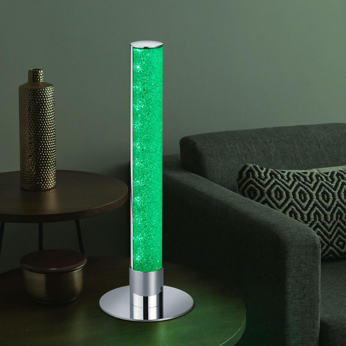 LED TISCHLEUCHTE Leia Silber Chrom - Silberfarben, Metall (15/15/40cm)