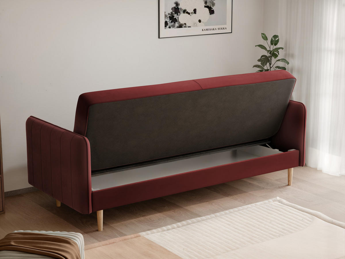 SCHLAFSOFA COLETTE mit Bettkasten Rot - Rot, Holzwerkstoff/Kunststoff (200/85/90cm) - Idohome