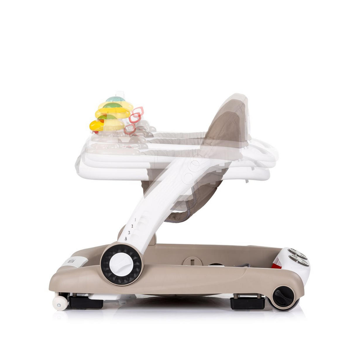 LAUFLERNHILFE little Explorer beige 4 in 1 Laulernwagen Musik Stopper Räder - Beige, Kunststoff (58/55/68cm) - Chipolino