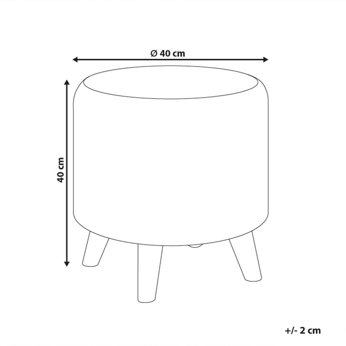 HOCKER Beige Mardan - Beige/Braun, Naturmaterialien (40/40/40cm) - Beliani