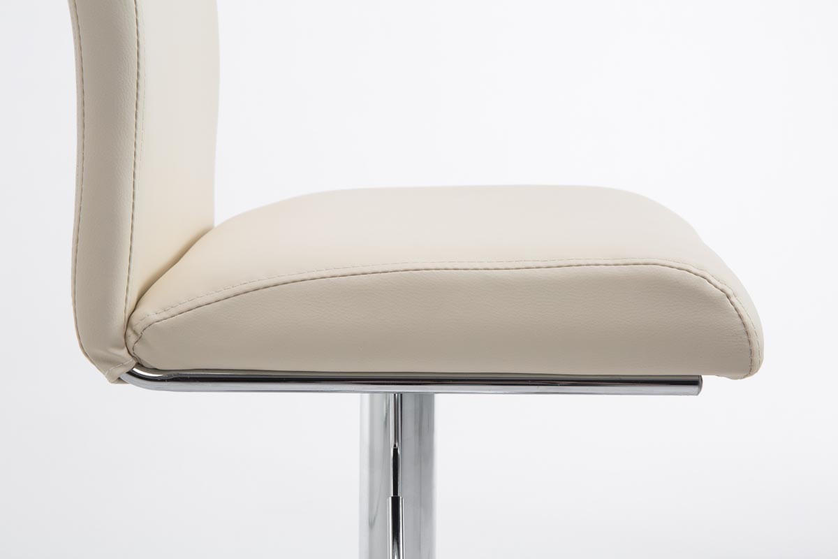 BARHOCKER Birid Kunstleder Creme 38, - Creme, Leder/Metall (38.5/95/47cm) - DELUKE