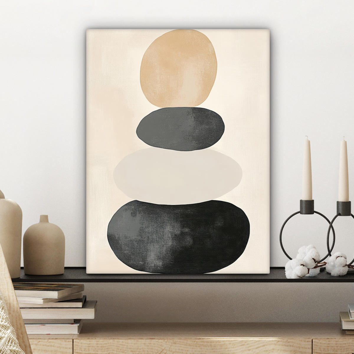 LEINWANDBILD Japandi - Wabi sabi - Beige 30x40 cm - Taupe, Textil (30/40cm) - MuchoWow