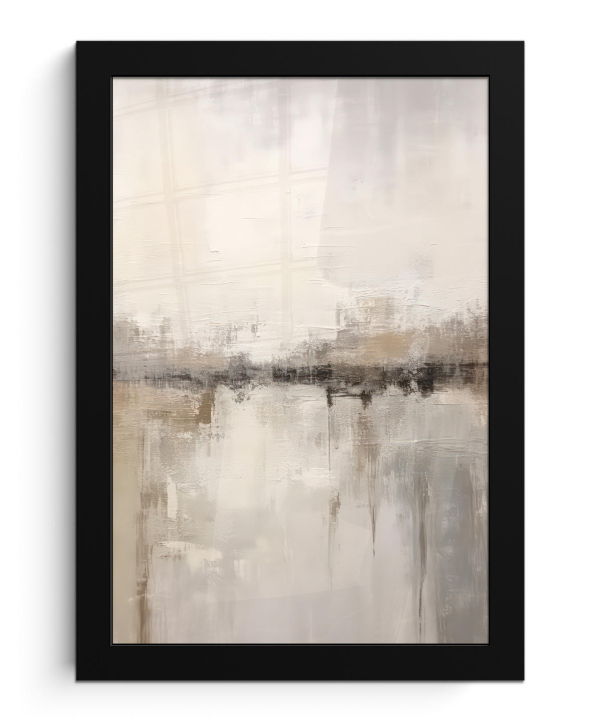 GERAHMTES BILD Moderne Kunst - Abstrakt - Beige 20x30 cm - Beige, Papier (20/30cm) - MuchoWow