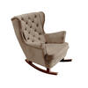 SCHAUKELSESSEL mit gepolstertem Sitz und Armlehnen, 102x81x95 cm, Braun_29813 - Graubraun/Braun, Holz/Textil (81/102/95cm) - DomoHome