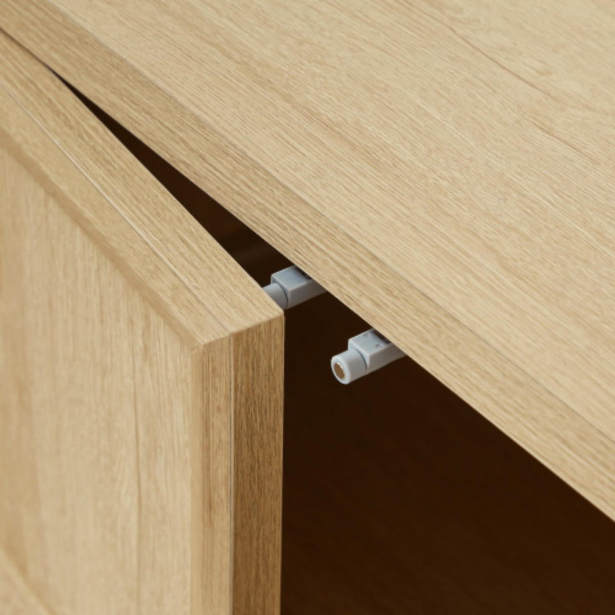SIDEBOARD 160/40/80 cm eichefarben aus MDF mit Tip-On Öffnung, Soft-Close Scharnieren und kippsicherer Wandhalterung - Eichefarben, Holzwerkstoff (160/80/40cm) - OKWISH