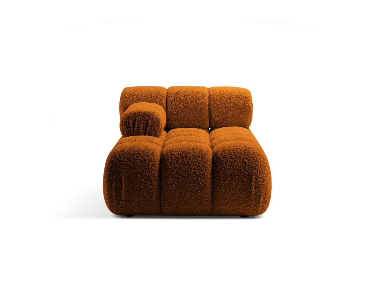 CHAISELONGUE links Bellis aus Boucle ziegelrot - Orange, Textil (94/70/155cm) - Micadoni