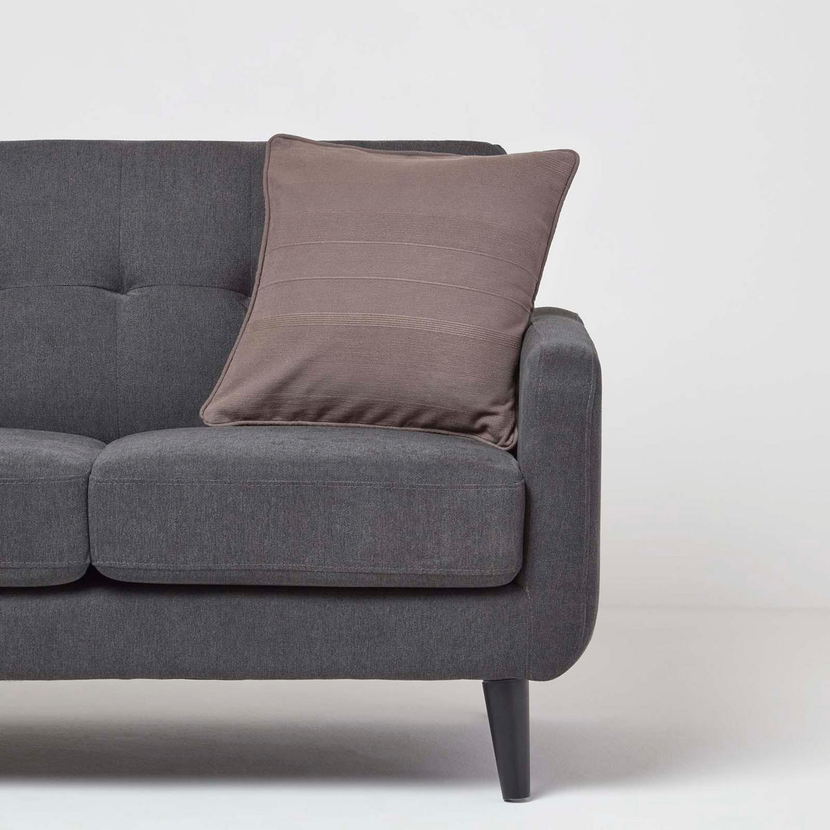 KISSENHÜLLE Rajput 60/60 cm, 100% Baumwolle - Dunkelgrau, Textil (60/60cm) - Homescapes