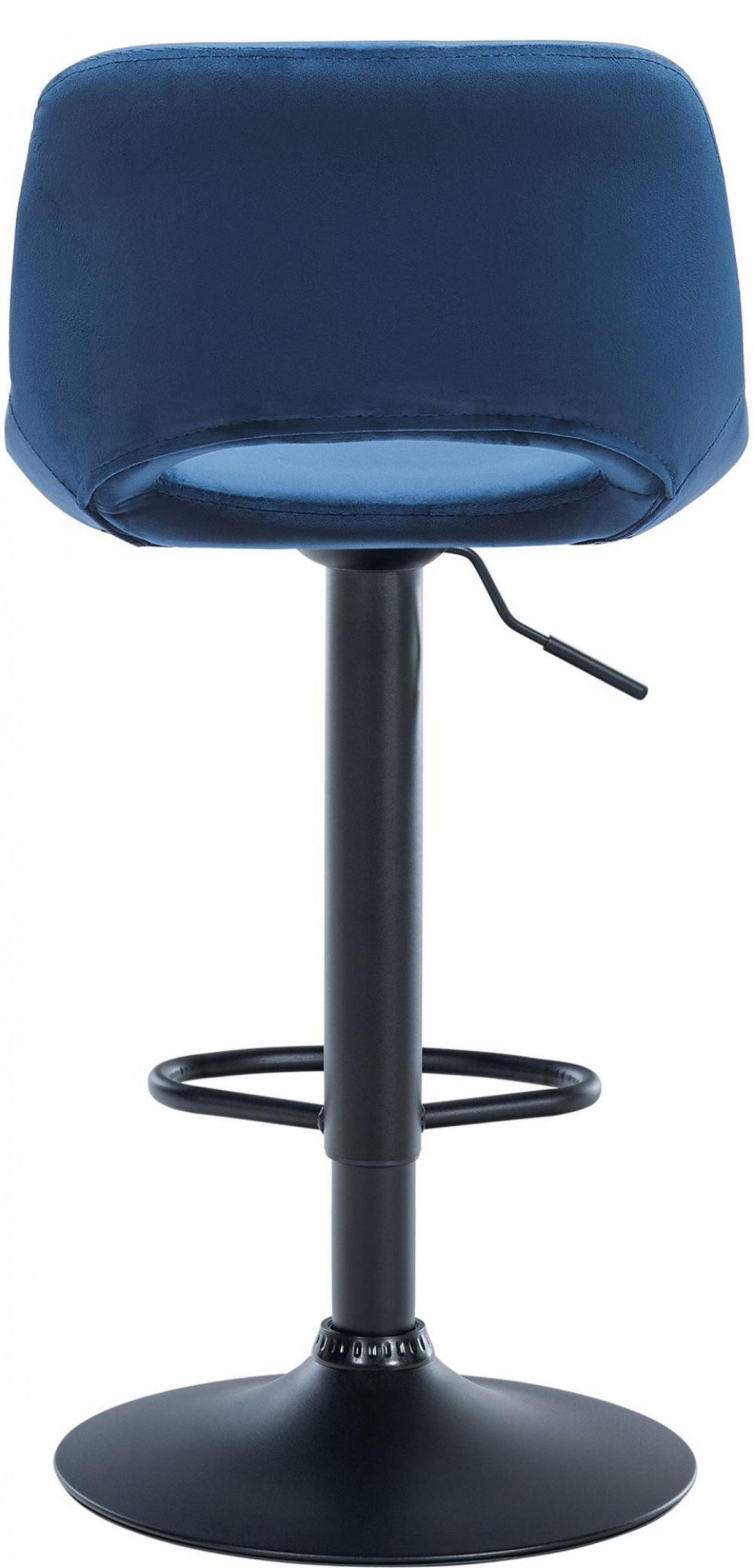 BARHOCKER 2 Samt Blau - Blau/Schwarz, Textil/Metall (42/86/46cm) - CLP