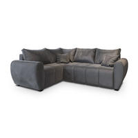 ROHOVÁ SEDAČKA MADISON šedá - šedá/černá, dřevo/textil (235/175cm) - MASSENO