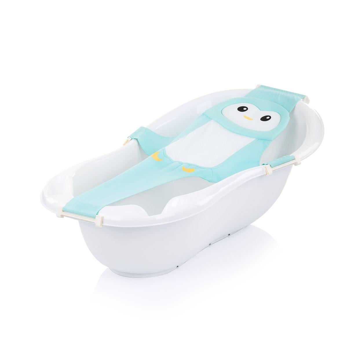BABYBADEWANNE Netz Tiere blau Badewanneneinsatz, Kunststoffbügel, ab Geburt - Blau, Textil (68/100cm) - Chipolino