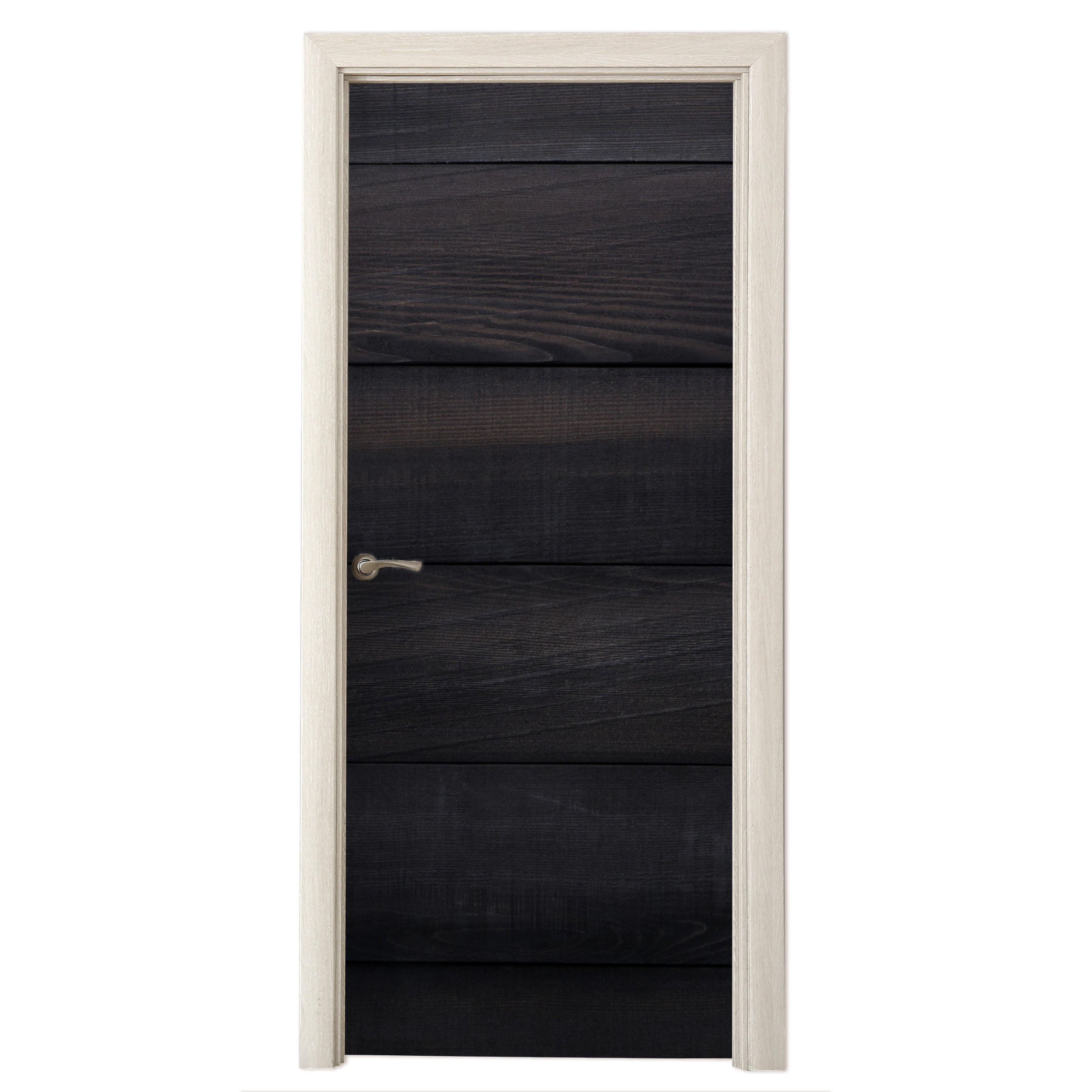 FOTOTAPETE Tür - Schwarzer Hintergrund mit einer Plankenstruktur 95x215 cm - Schwarz, Kunststoff (95/0.1cm) - MuchoWow