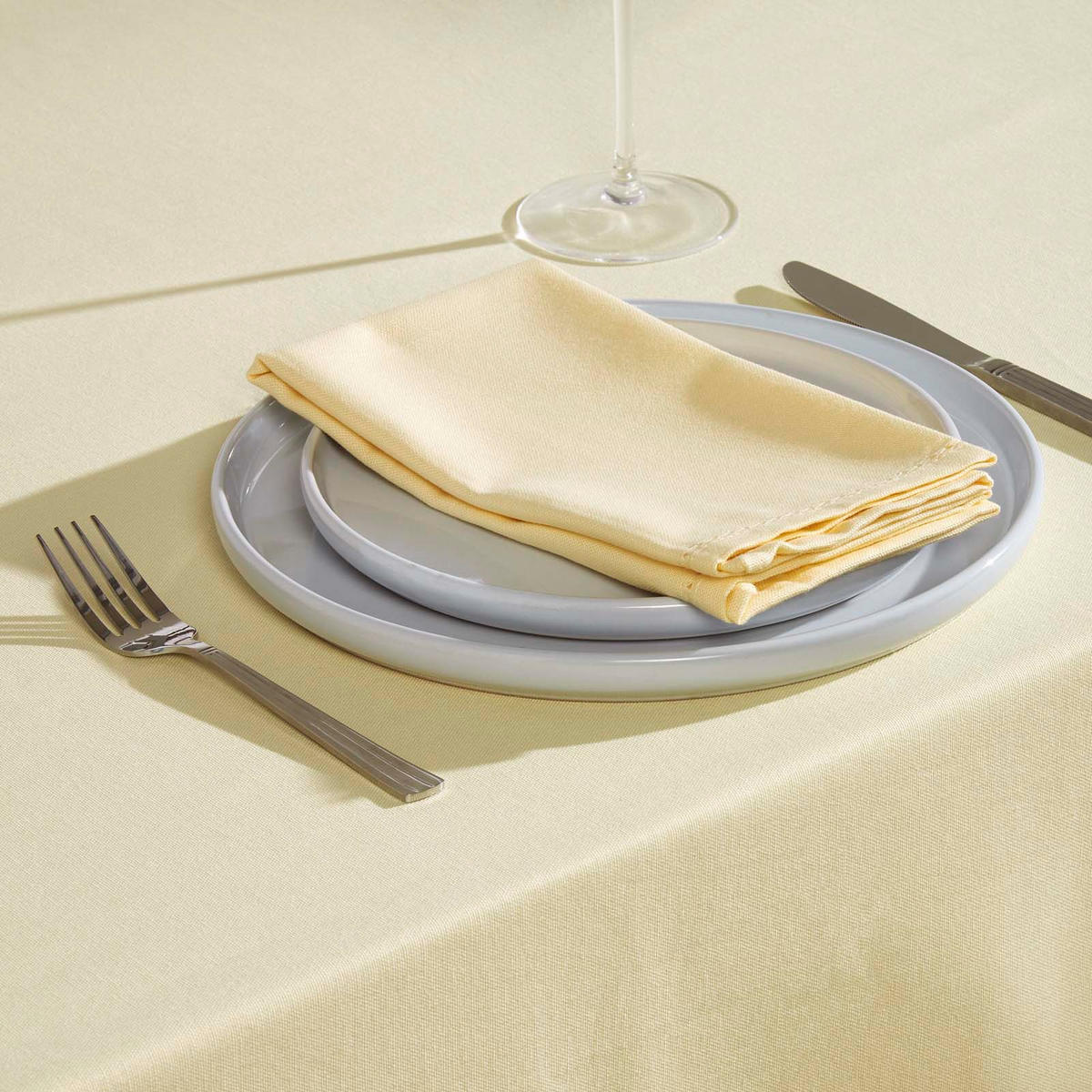 STOFFSERVIETTEN 4er-Set creme 45/45 cm, 100% Baumwolle - Creme, Textil (45/45cm) - Homescapes