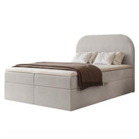 BOXBETT FUZZI 120x200 cm Grau (Bouclé-Stoff) - mit 2 Bettkästen, Bonellmatratze und weichem Kopfteil - Grau, Holzwerkstoff/Textil (120/200cm) - Ravio