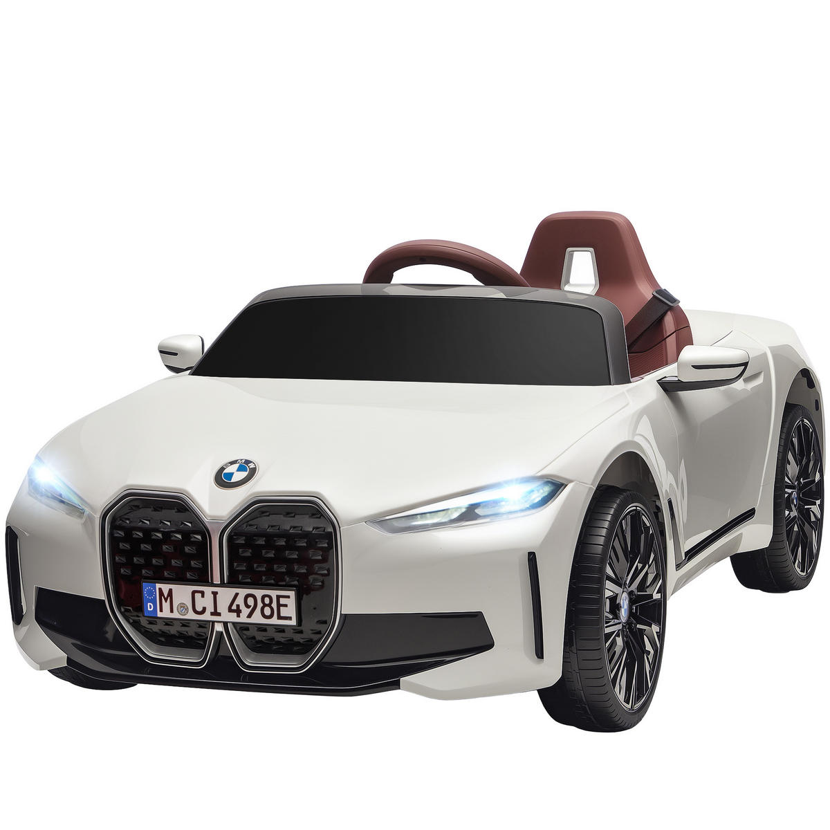 KINDERAUTO DE-06277 aufladbar mit Fernbedienung und Multimedia-Player Weiß - Weiß, Kunststoff/Metall (115/67/45cm) - ComfortXL