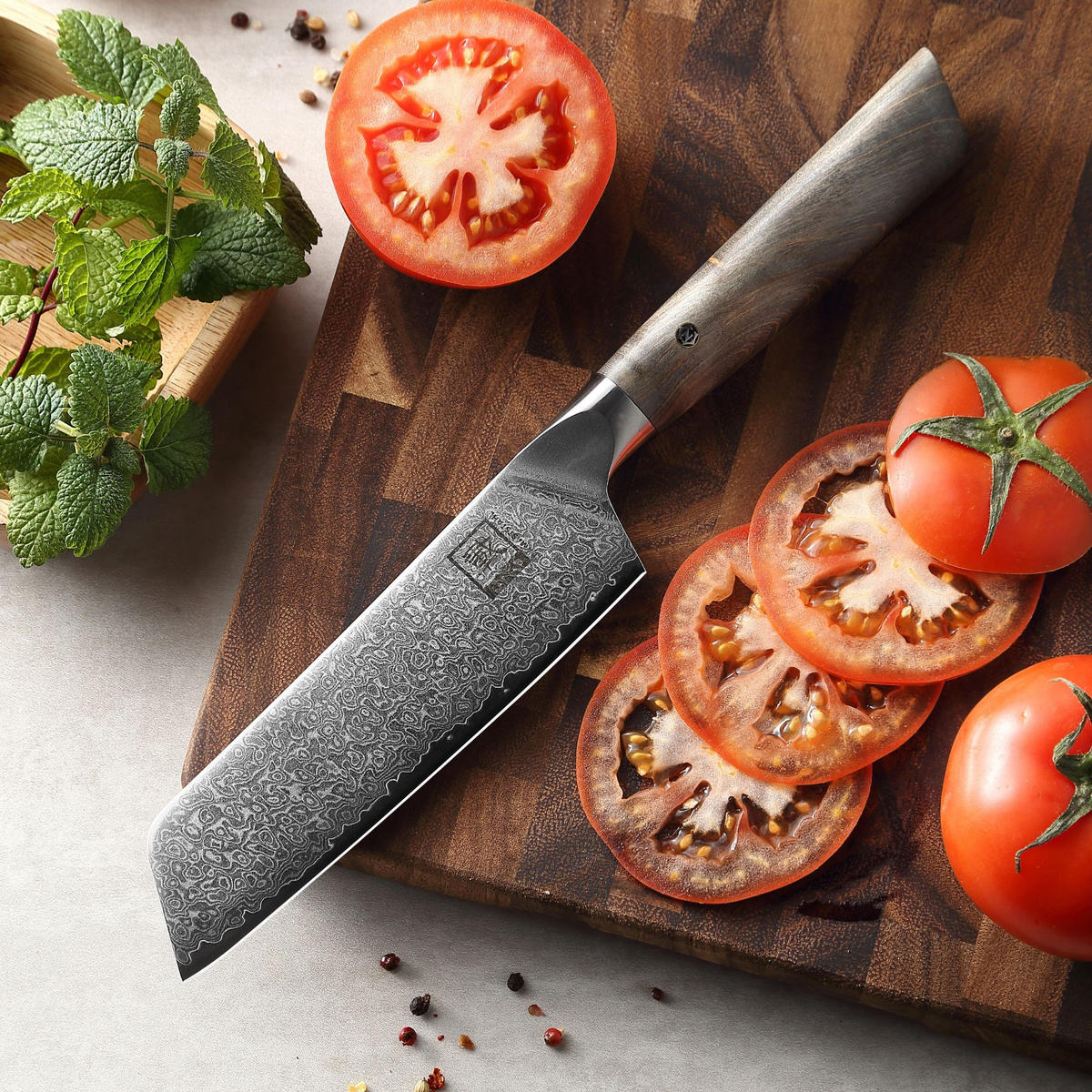 SANTOKUMESSER 16 cm - Ahornfarben, Holz/Metall (30cm) - Zayiko