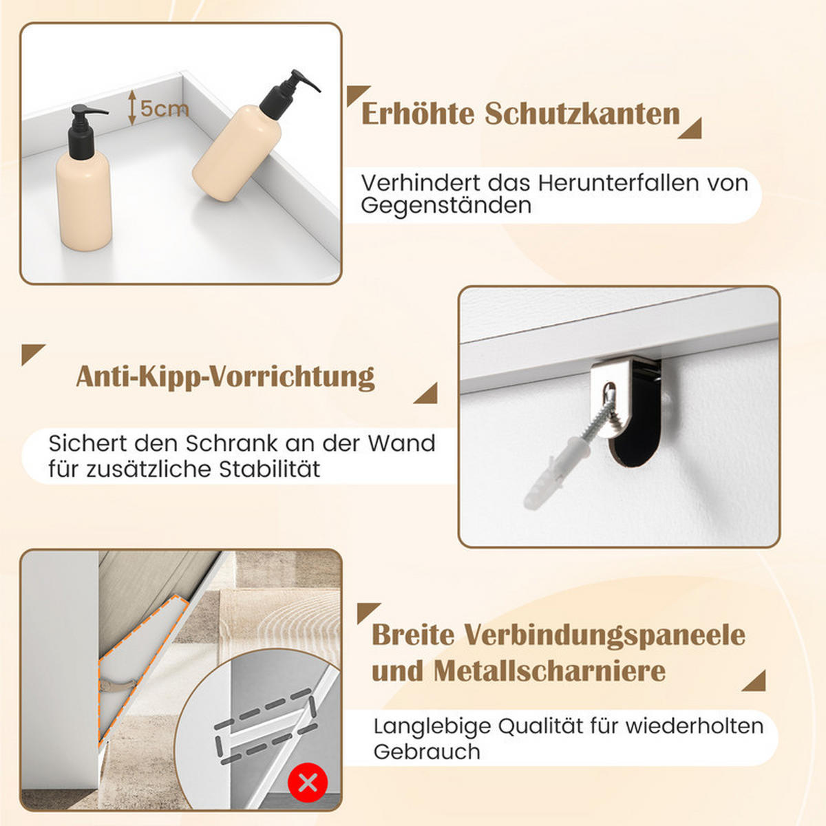 BADEZIMMER-HOCHSCHRANK mit Wäschekorb weiß - Weiß, Holzwerkstoff (40/170/40cm) - COSTWAY